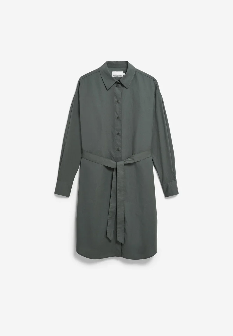 BARREL POPLIN KLEID | space steel