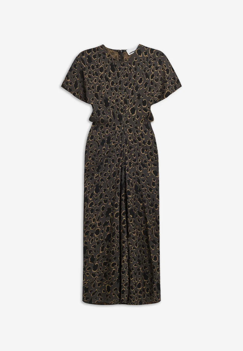 LEO-FLEDERMAUSÄRMEL MIDI-KLEID | dark steel-black