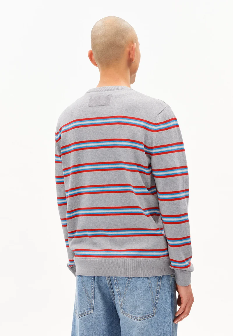 LOUKAA FEINSTRICKPULLOVER | silver melange-mars red