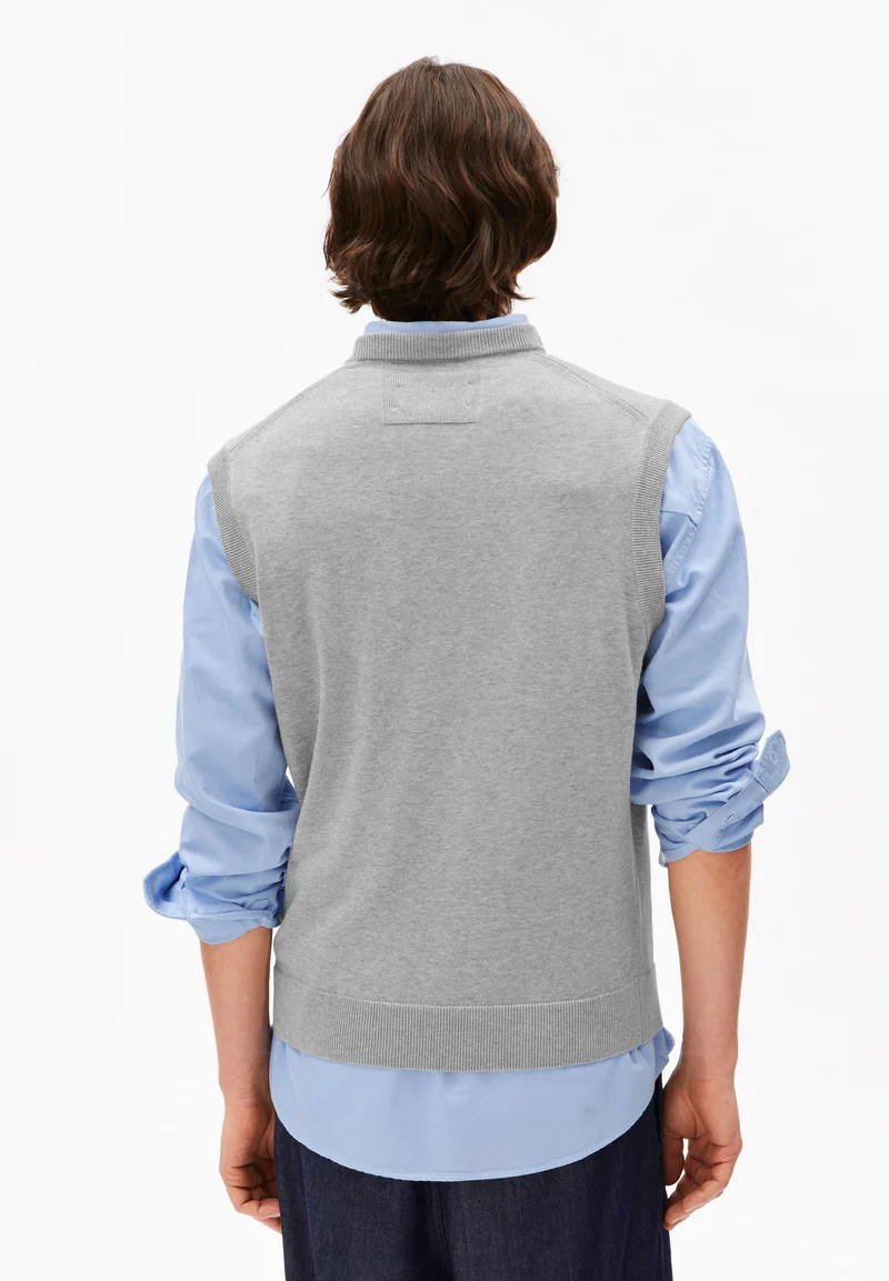 V-NECK PULLUNDER | silver melange