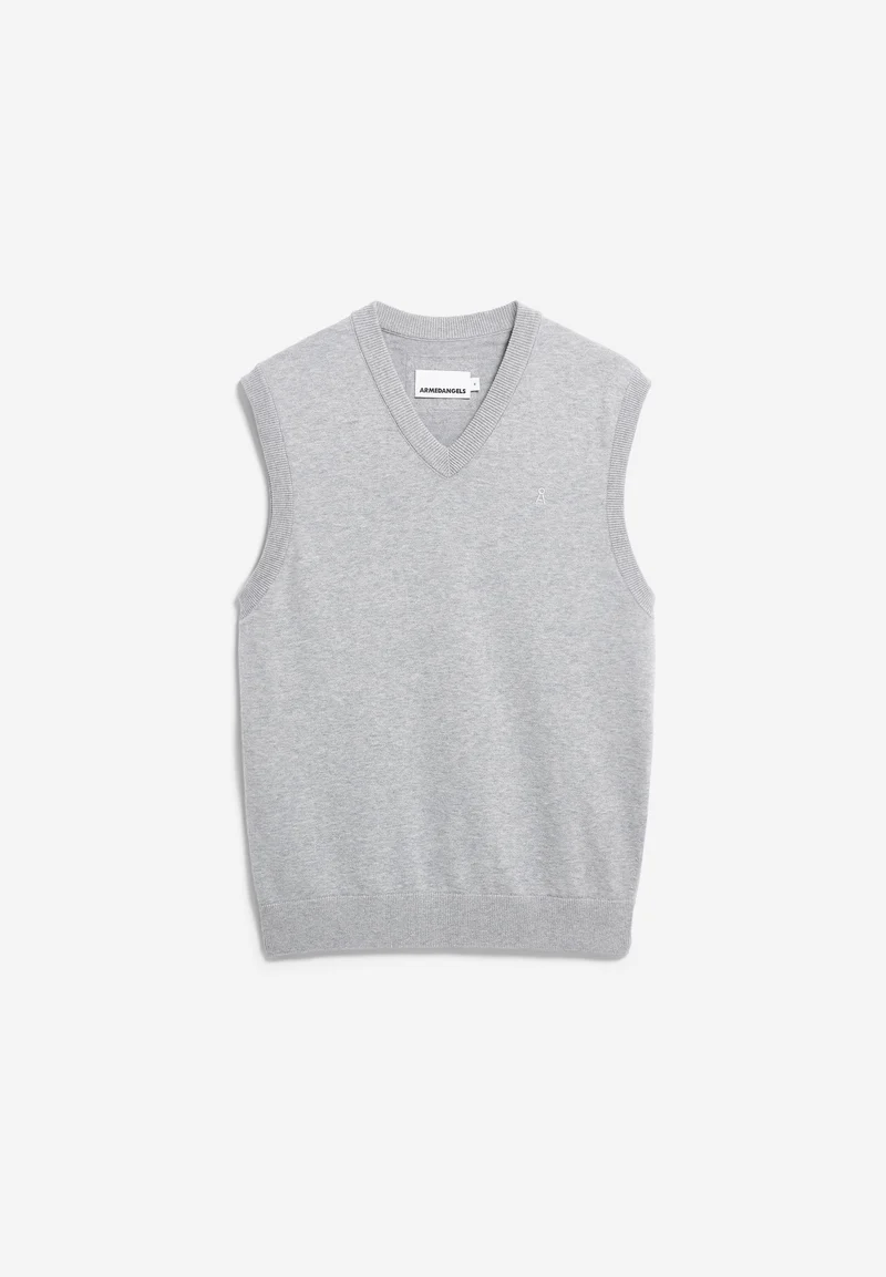 V-NECK PULLUNDER | silver melange