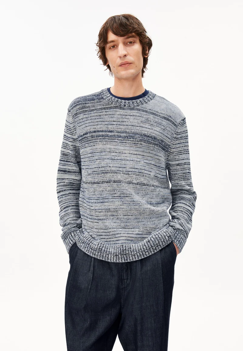 GARN-MIX STRICKPULLOVER | black-oatmilk-wedgwood