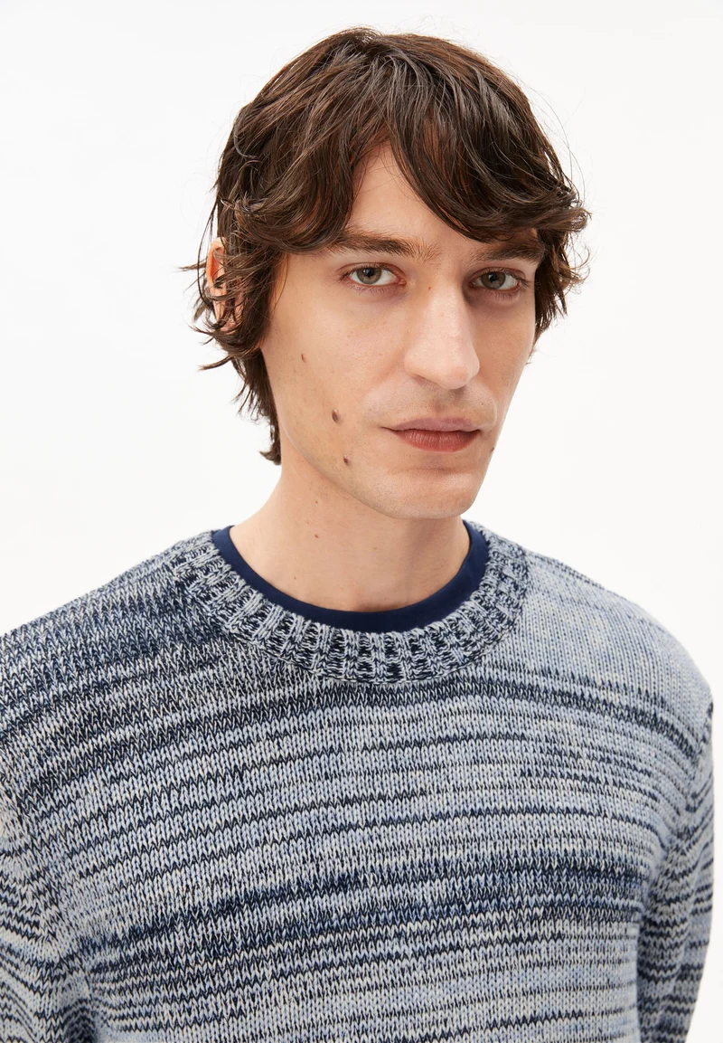 GARN-MIX STRICKPULLOVER | black-oatmilk-wedgwood