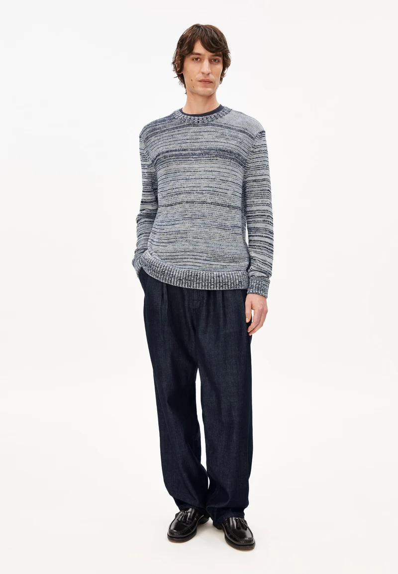 GARN-MIX STRICKPULLOVER | black-oatmilk-wedgwood