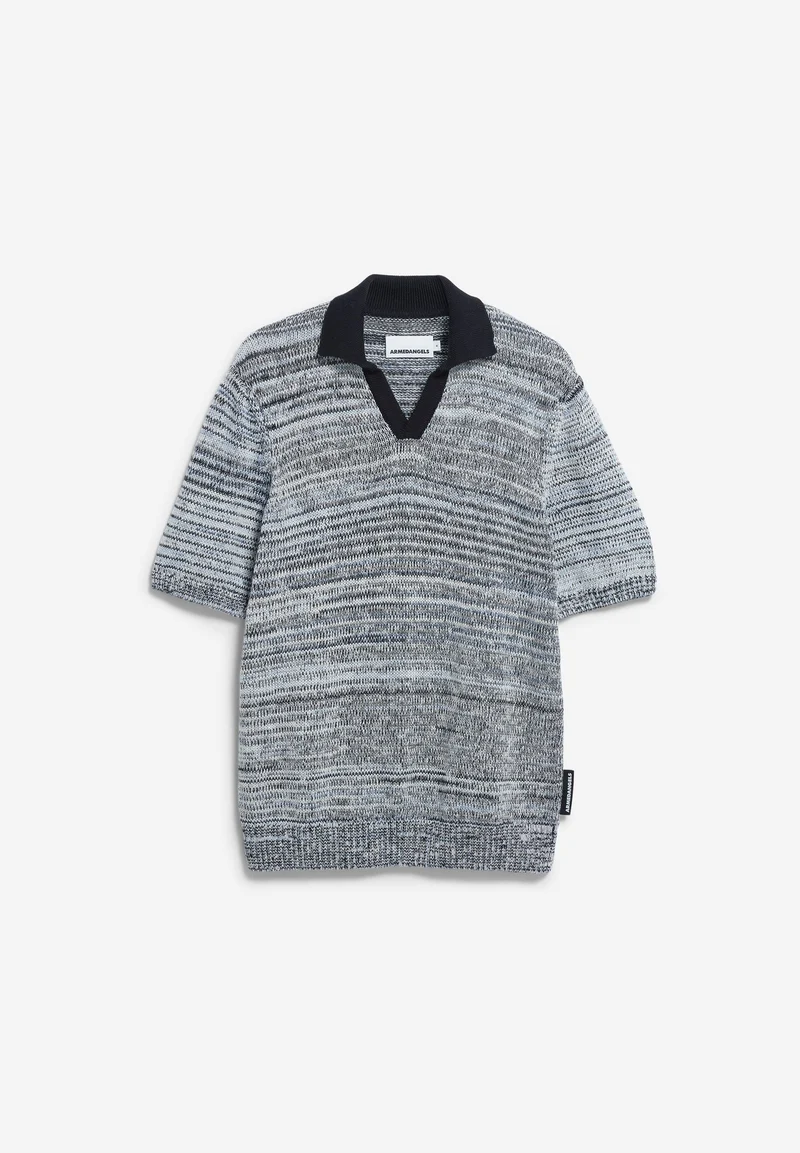 GARN-MIX POLOSHIRT | black-oatmilk-wedgwood