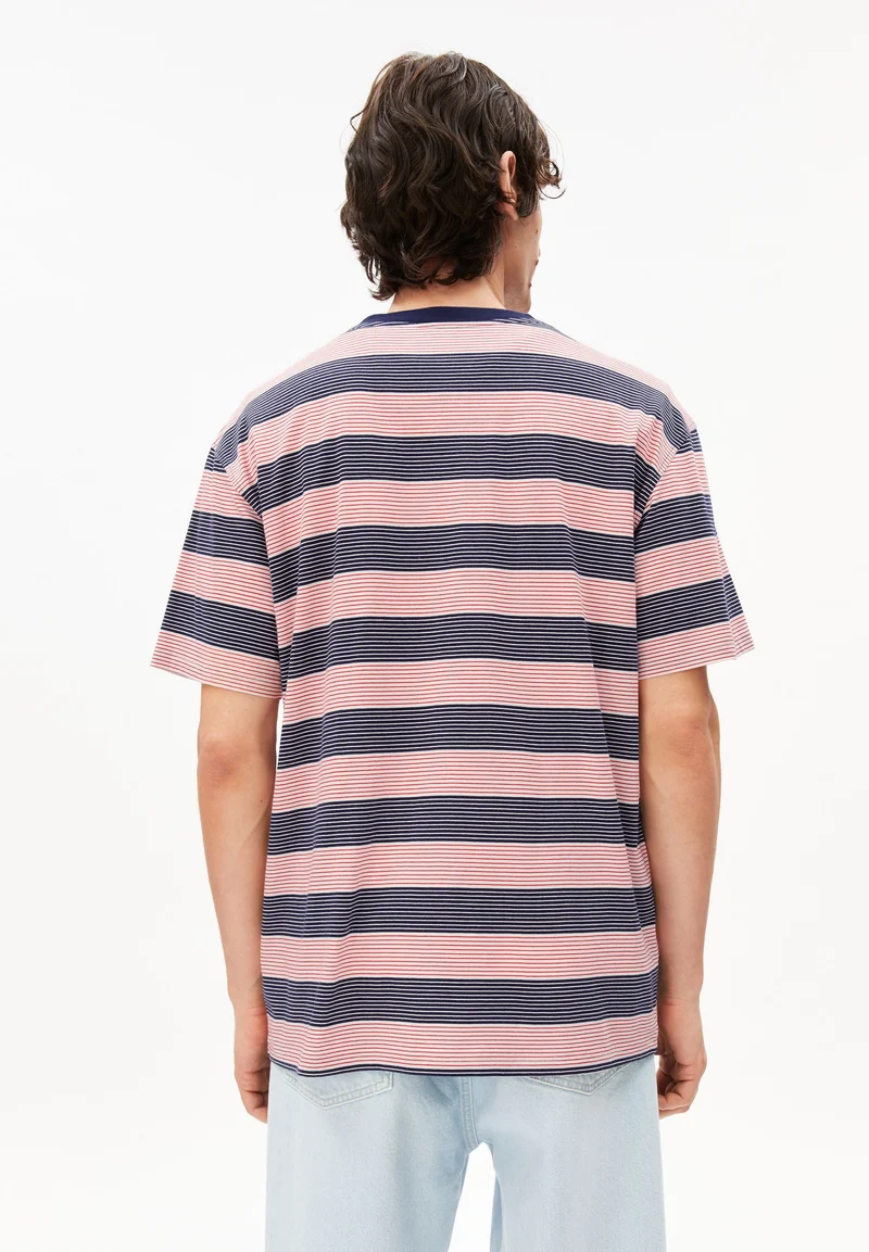 MAARKOS MULTI GESTREIFTES T-SHIRT | tinted navy-oatmilk