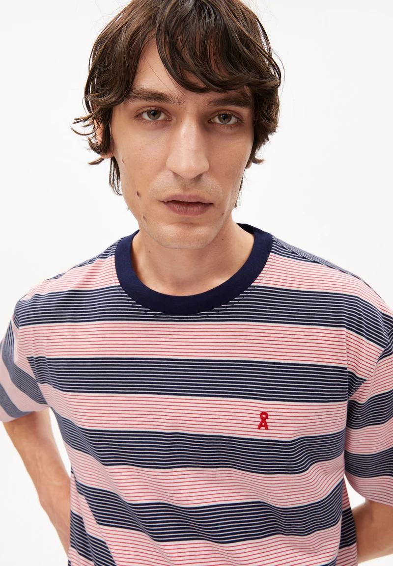 MAARKOS MULTI GESTREIFTES T-SHIRT | tinted navy-oatmilk