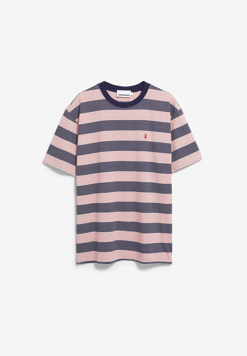 MAARKOS MULTI GESTREIFTES T-SHIRT | tinted navy-oatmilk