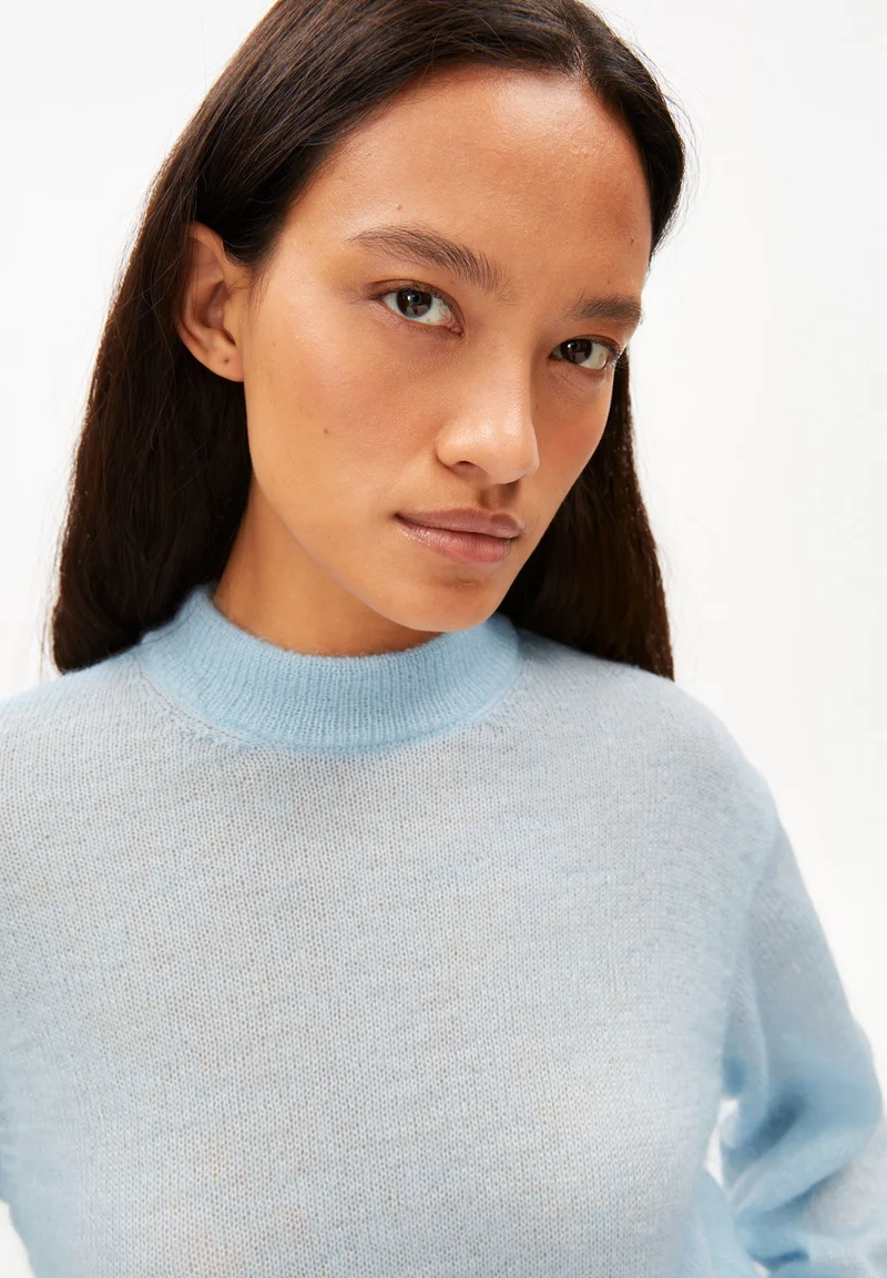 MOHAIR-MIX STRICKPULLOVER | blue glow