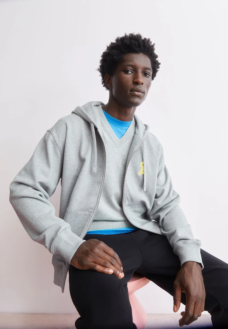 SAROMIAAN SWEATJACKE | silver melange