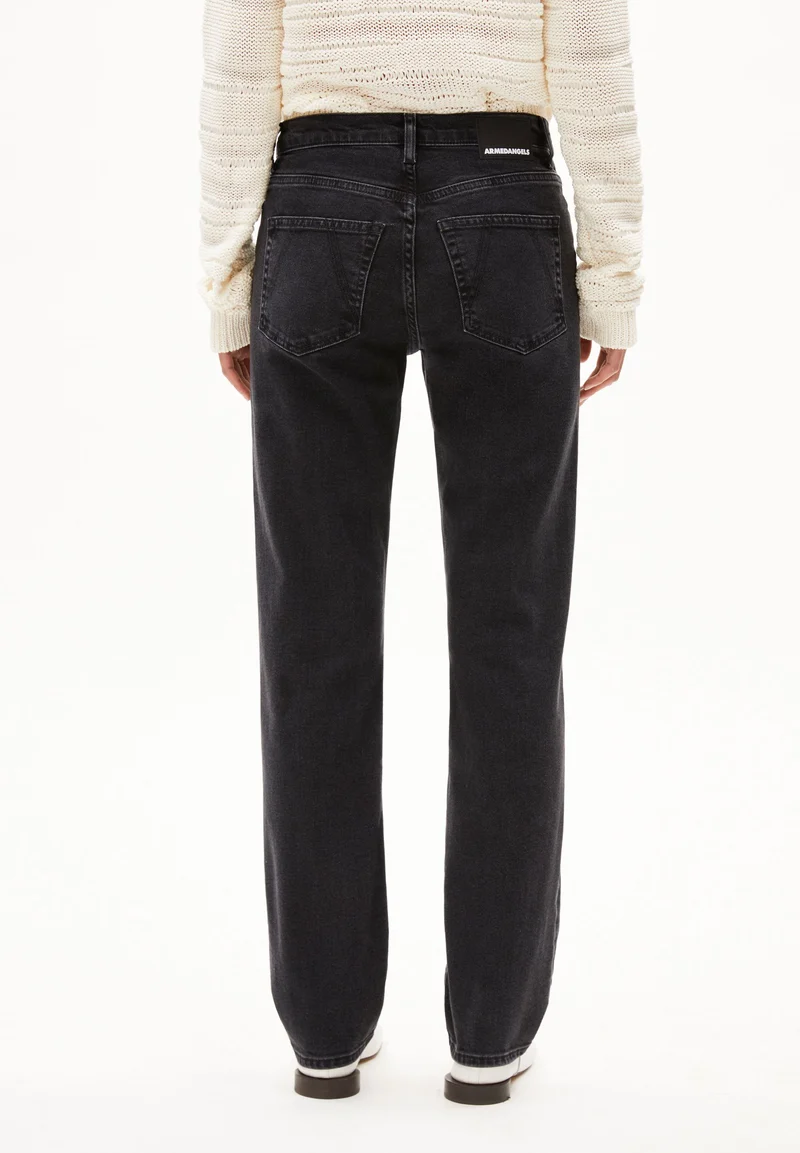 CARENAA MID WAIST STRAIGHT JEANS | ebony