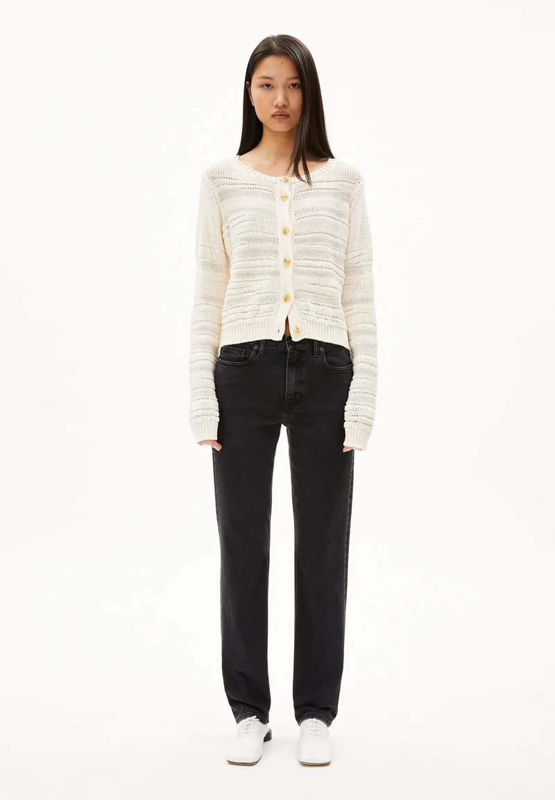 CARENAA MID WAIST STRAIGHT JEANS | ebony