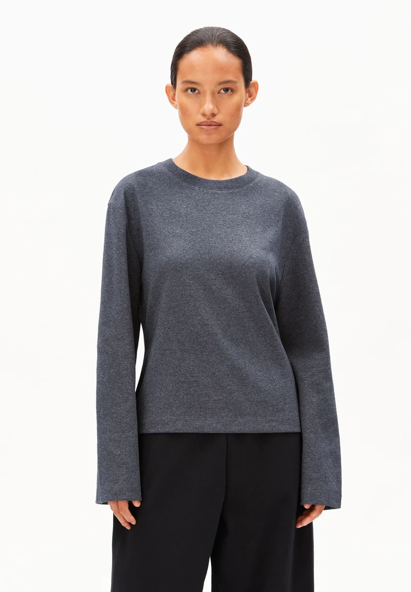 UN-WASTED LANGARMSHIRT | steel melange-undyed