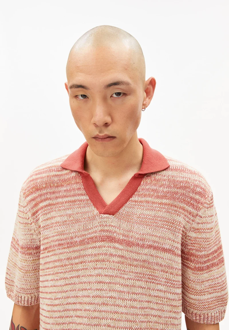 GARN-MIX POLOSHIRT | tabasco red-oatmilk-sunflower