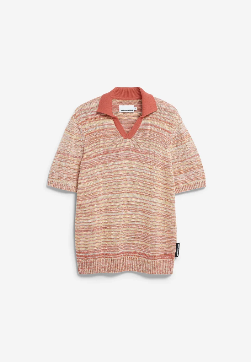 GARN-MIX POLOSHIRT | tabasco red-oatmilk-sunflower