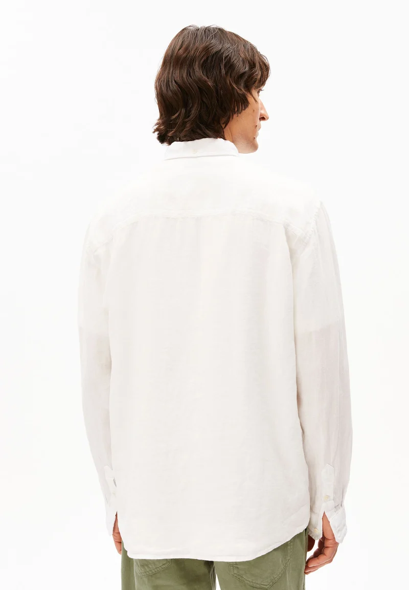 LEINEN-LANGARMHEMD | white