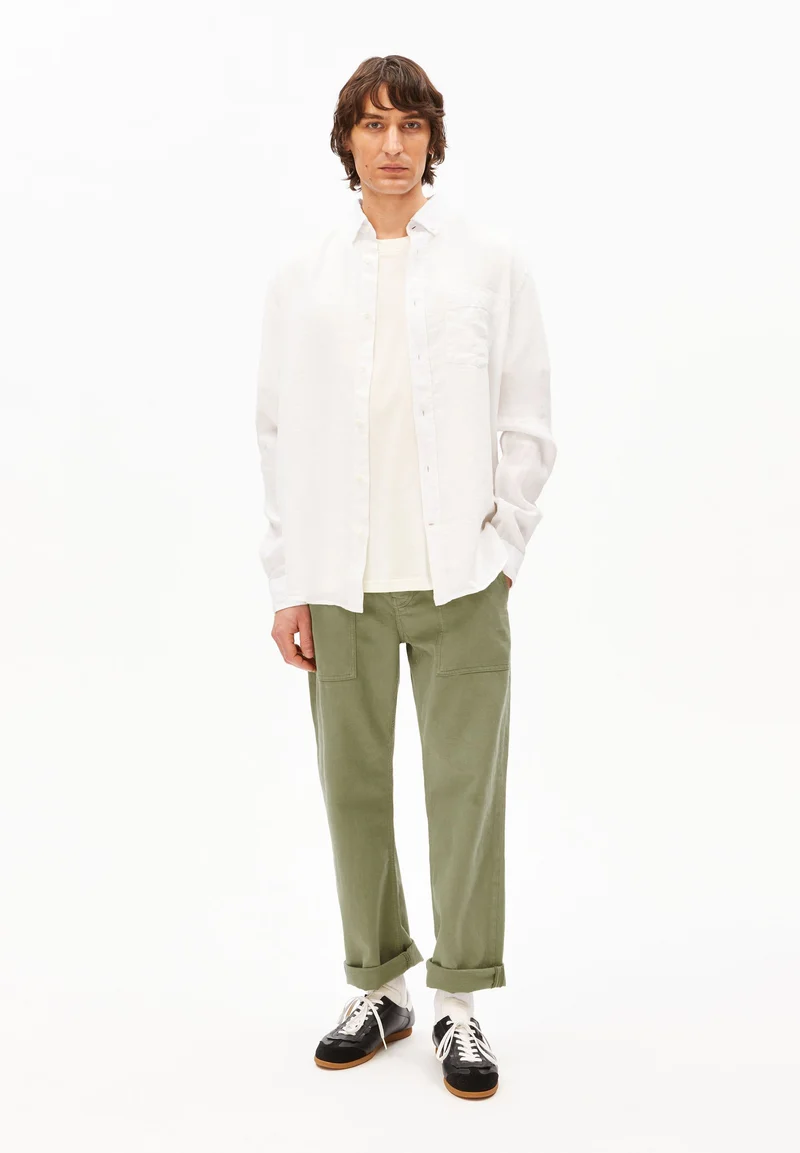 LEINEN-LANGARMHEMD | white
