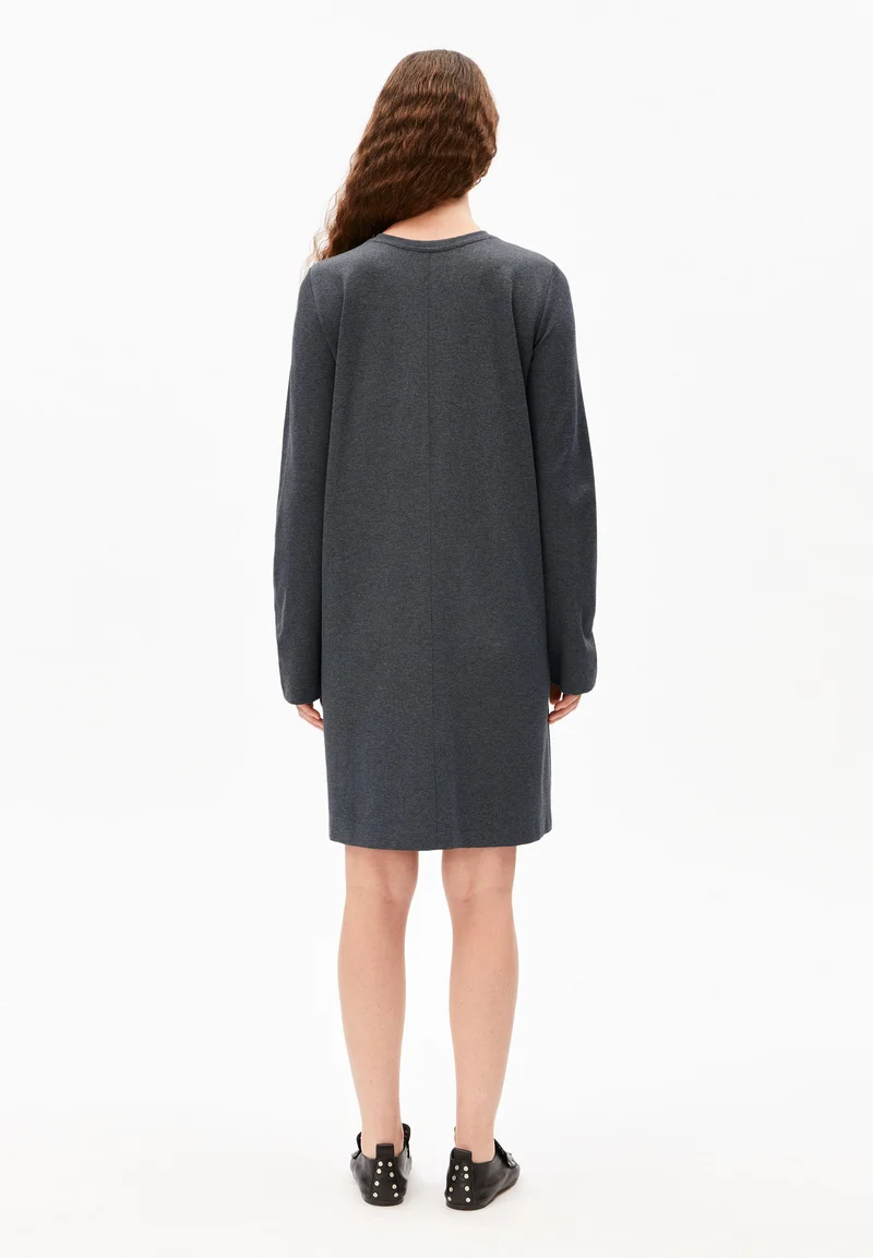 MAARILIANA LANGÄRMLIGES JERSEYKLEID | steel melange