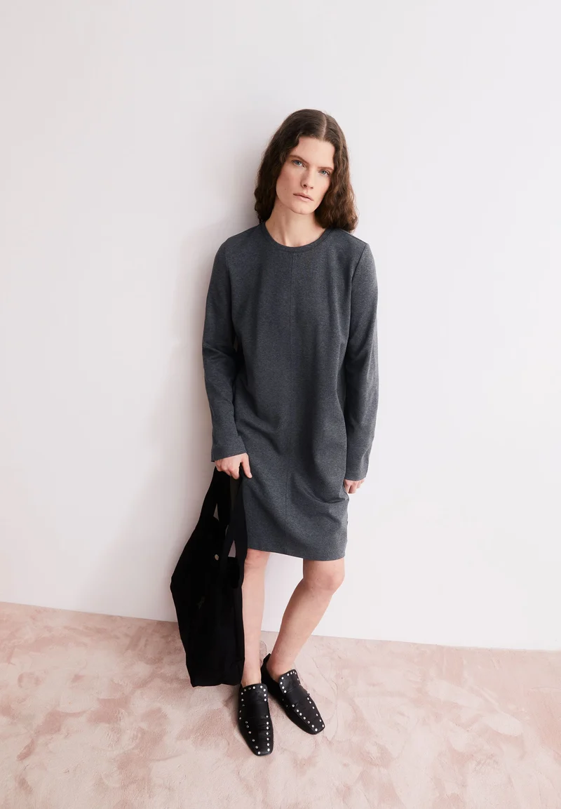 MAARILIANA LANGÄRMLIGES JERSEYKLEID | steel melange