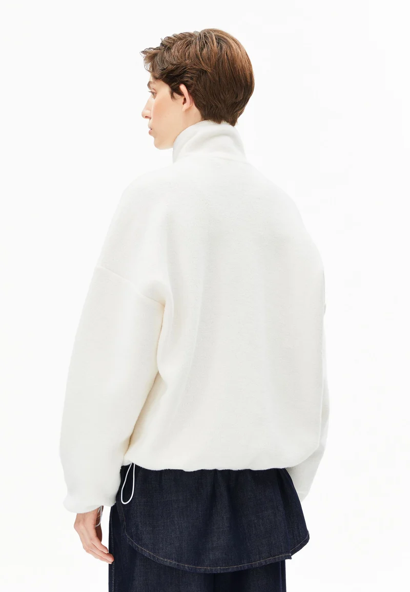 BAUMWOLL-FLEECEJACKE | oatmilk