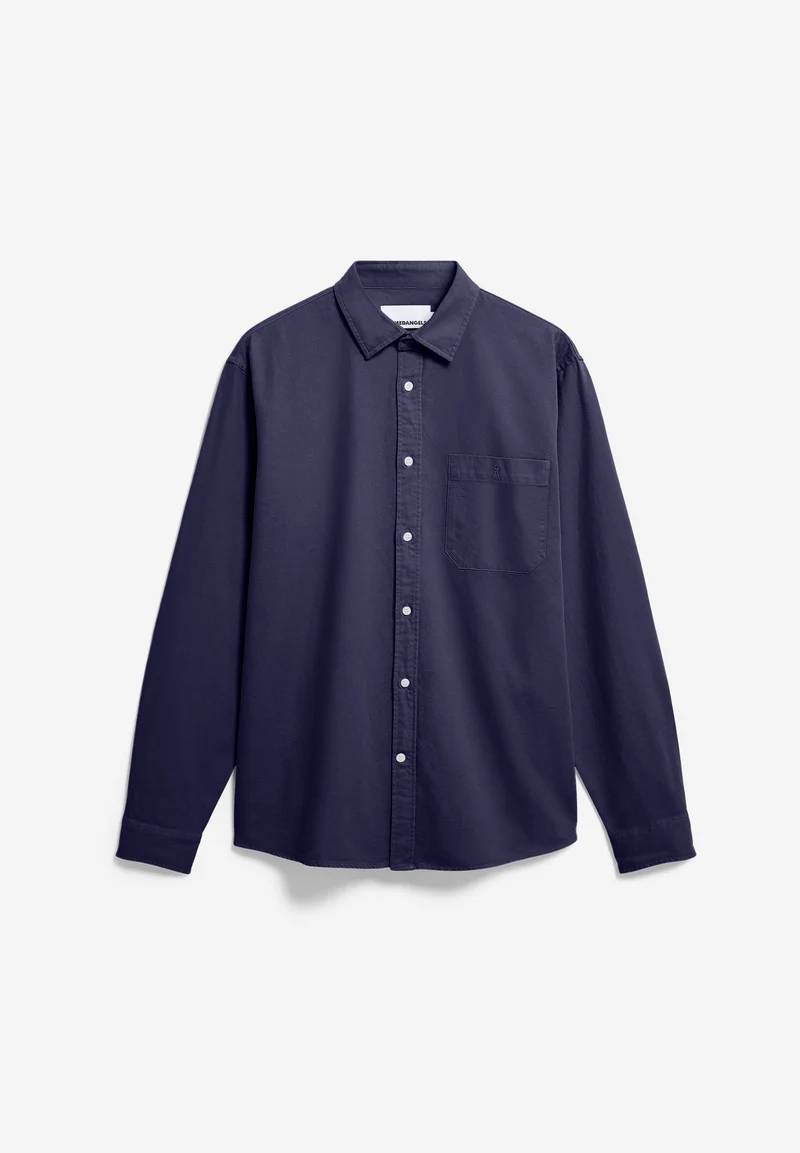 GMT DYE LEINENLANGARMHEMD | tinted navy