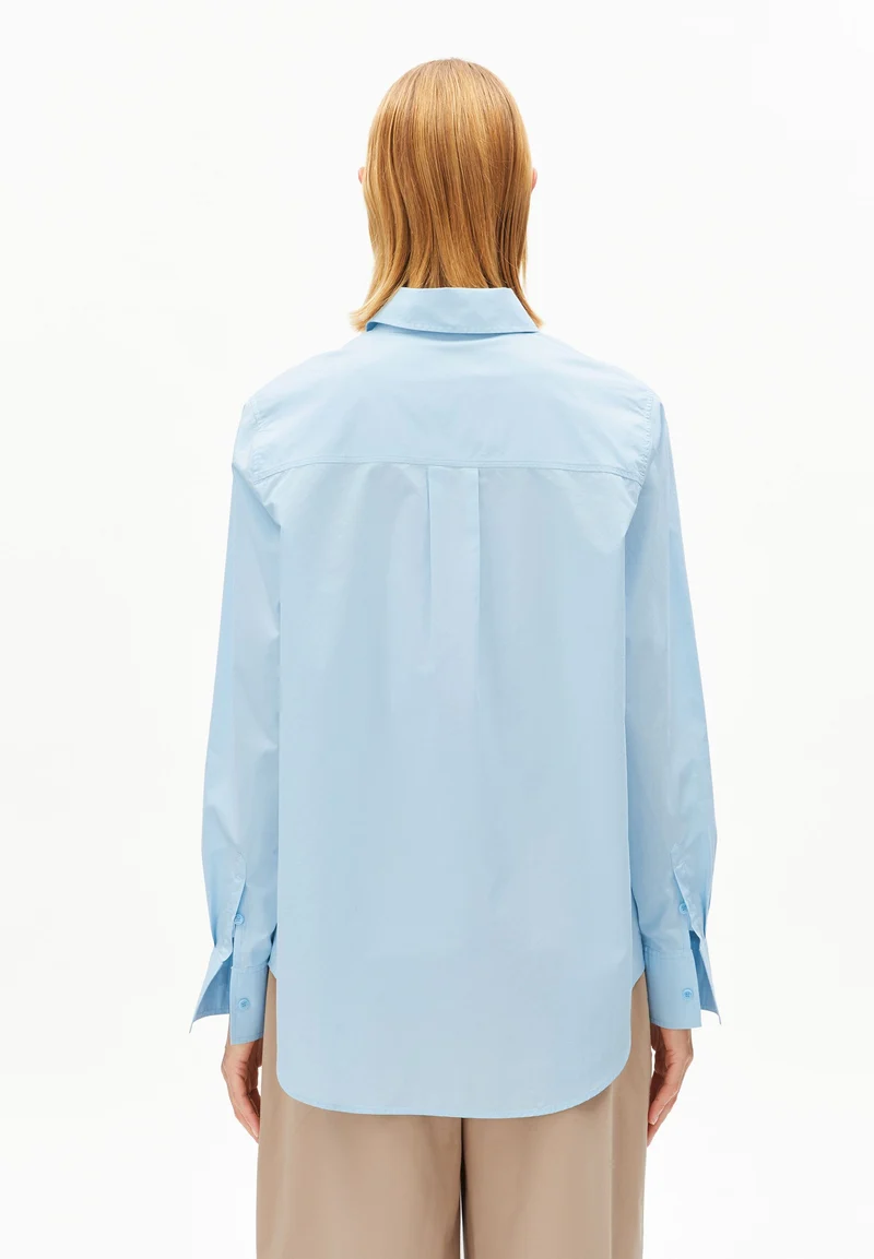 WEITE POPLIN BLUSE | blue glow