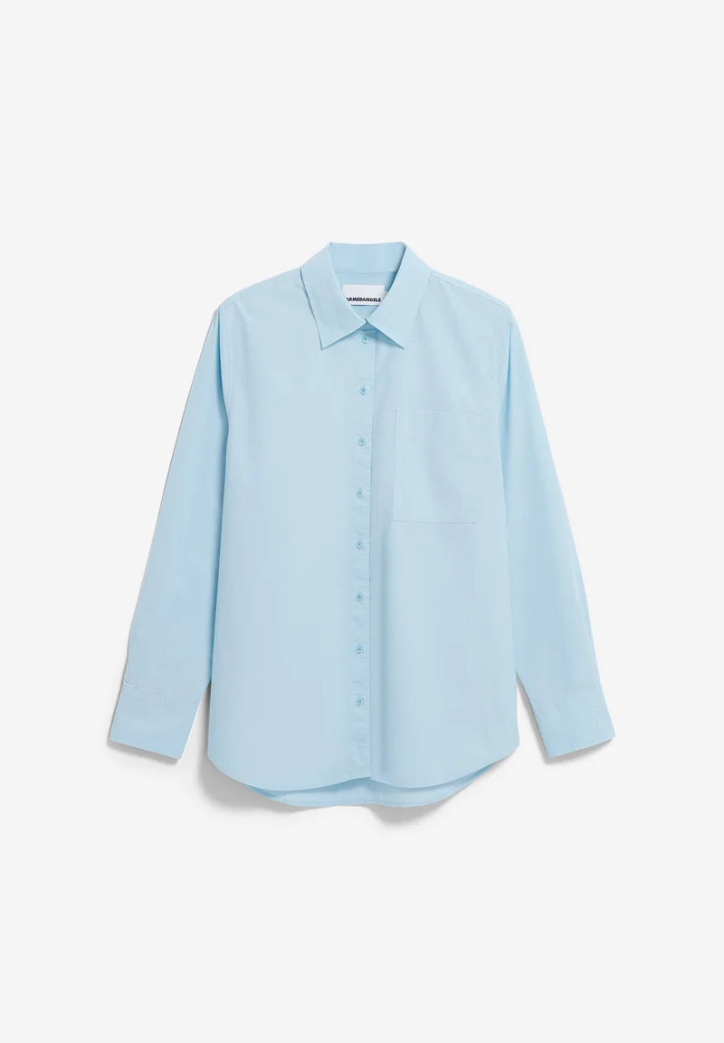 WEITE POPLIN BLUSE | blue glow