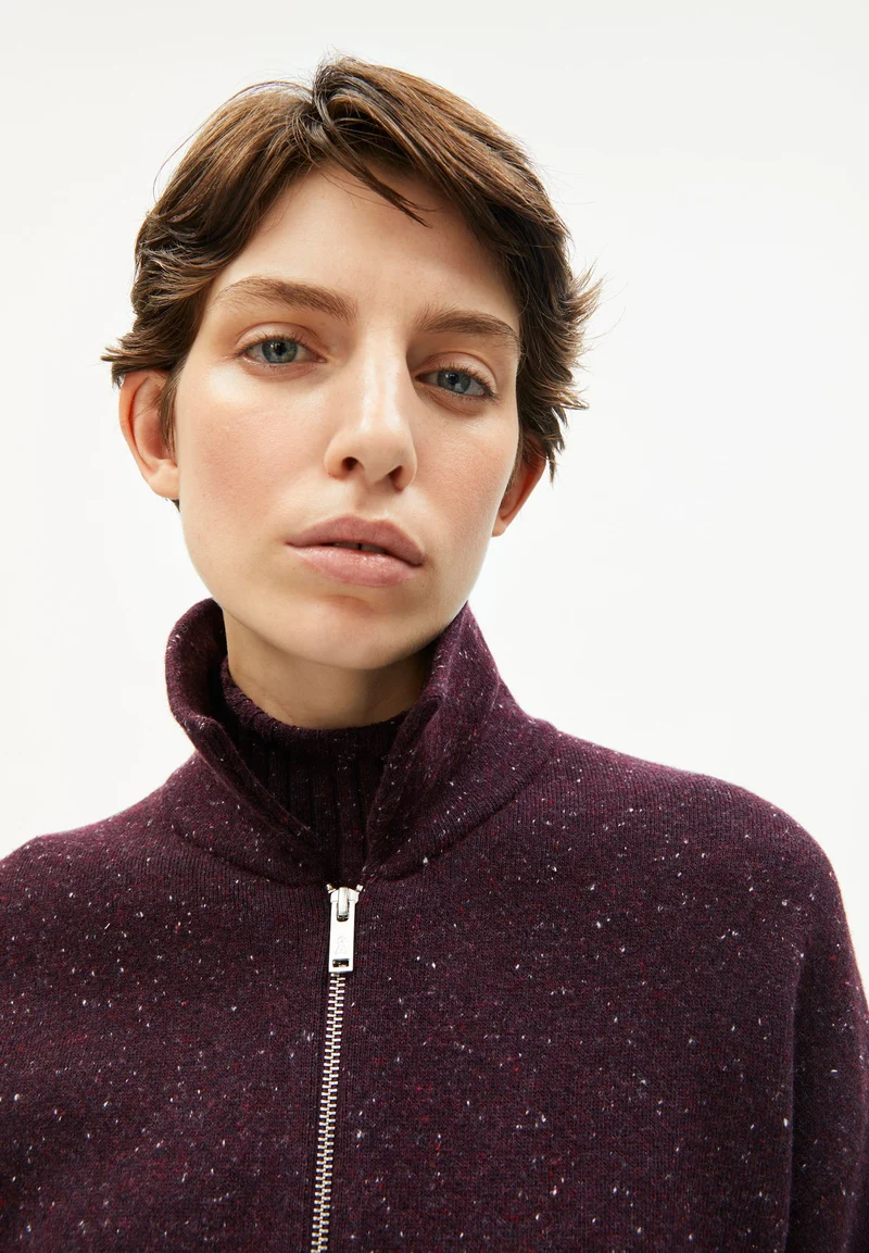 DOROTHEAA TWEED JACKE | dark cranberry