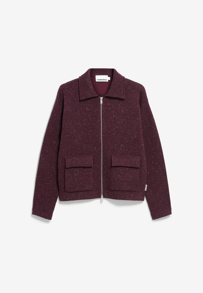 DOROTHEAA TWEED JACKE | dark cranberry
