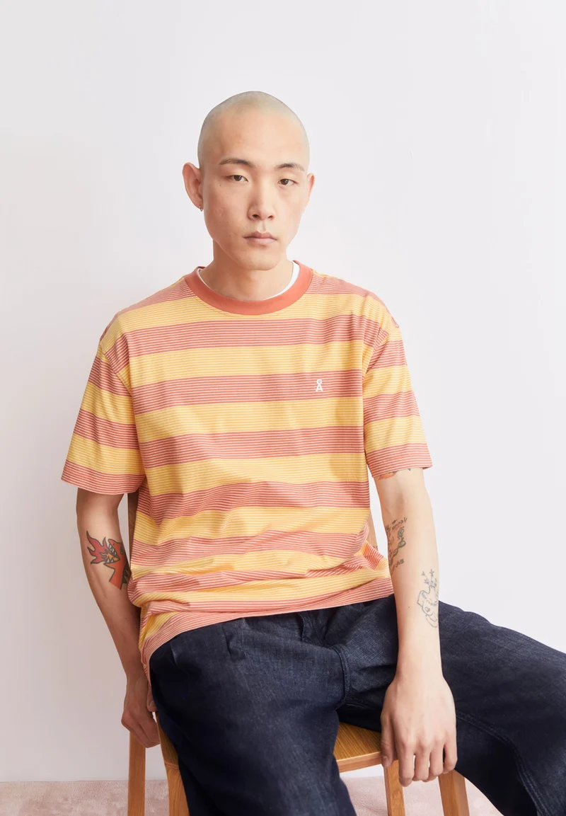 MAARKOS MULTI GESTREIFTES T-SHIRT | sunflower-tabasco red