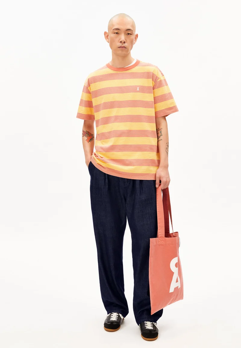 MAARKOS MULTI GESTREIFTES T-SHIRT | sunflower-tabasco red