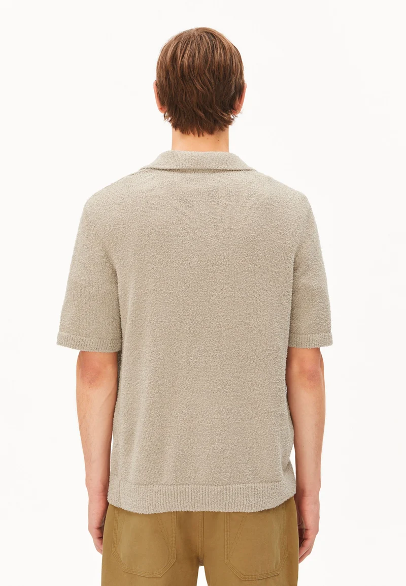 BOUCLE STRICKPOLOSHIRT | sandstone