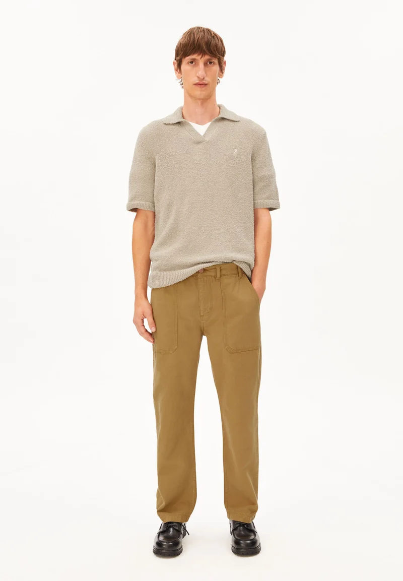 BOUCLE STRICKPOLOSHIRT | sandstone