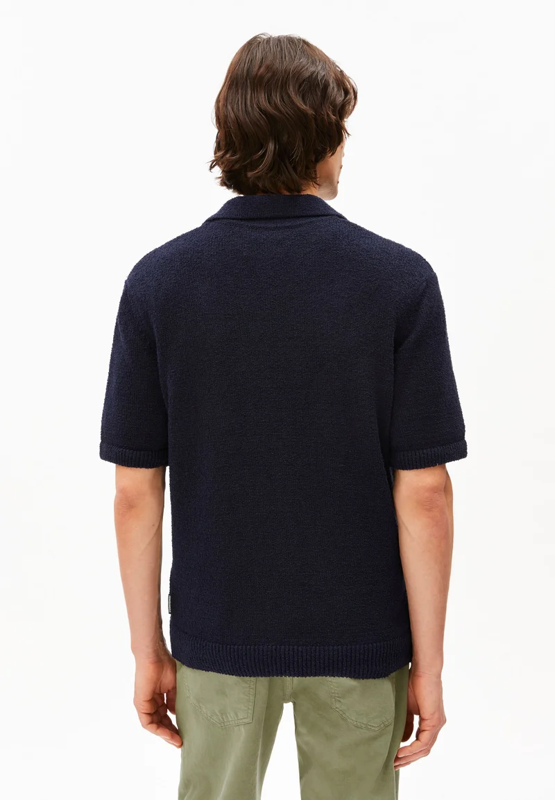 BOUCLE STRICKPOLOSHIRT | night sky