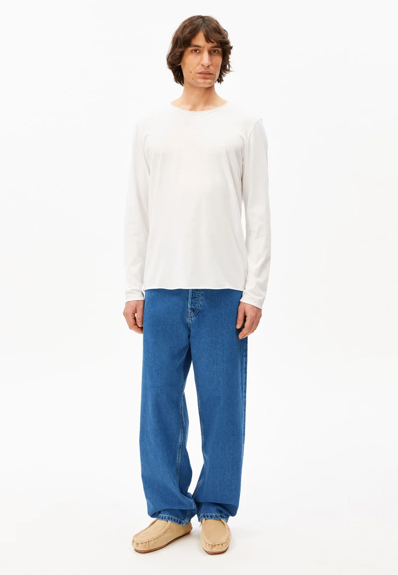 JAAMES BRUSHED LANGARMSHIRT | white
