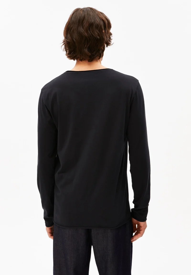 JAAMES BRUSHED LANGARMSHIRT | black