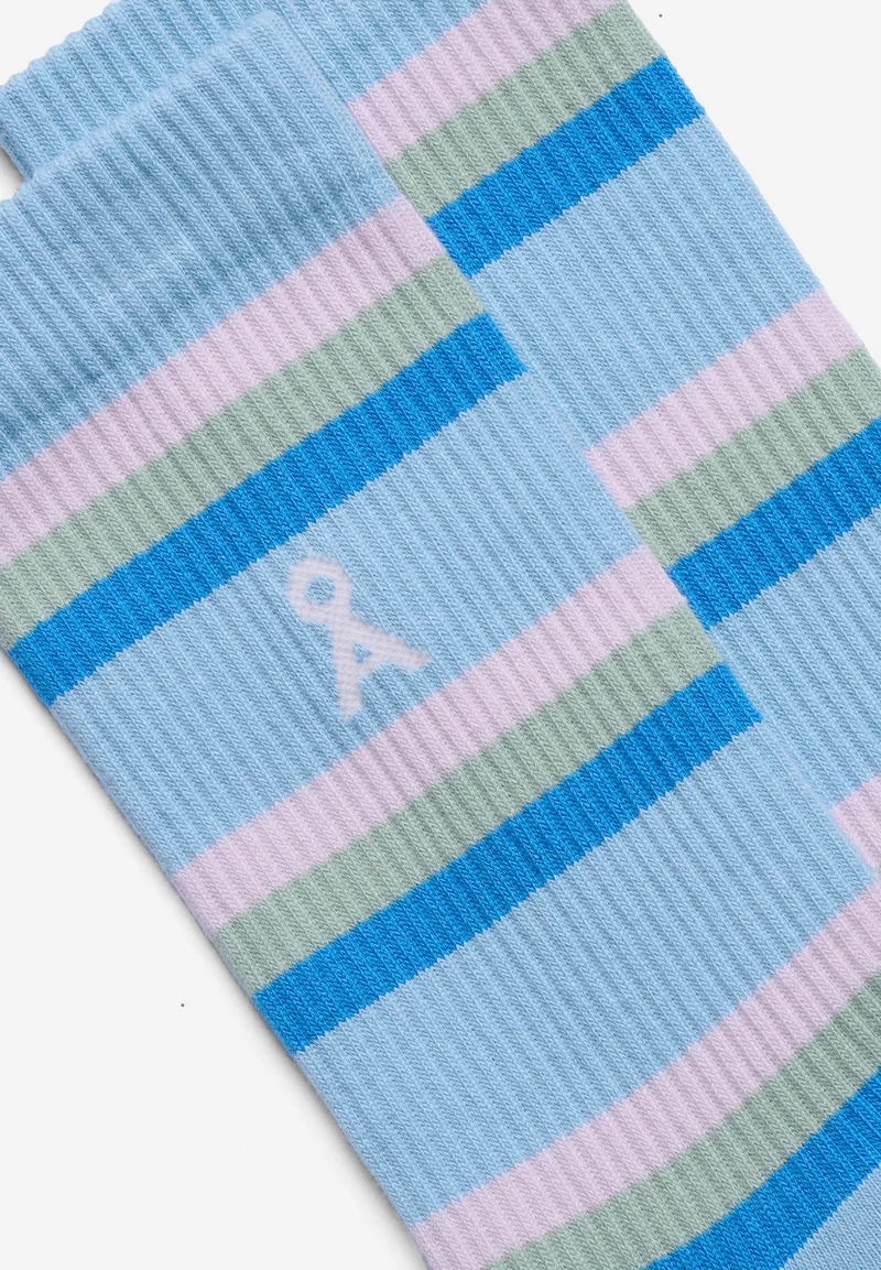 GESTREIFTE SOCKEN | blue glow