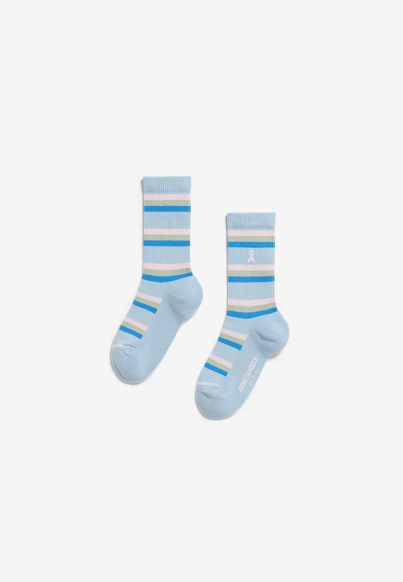 GESTREIFTE SOCKEN | blue glow