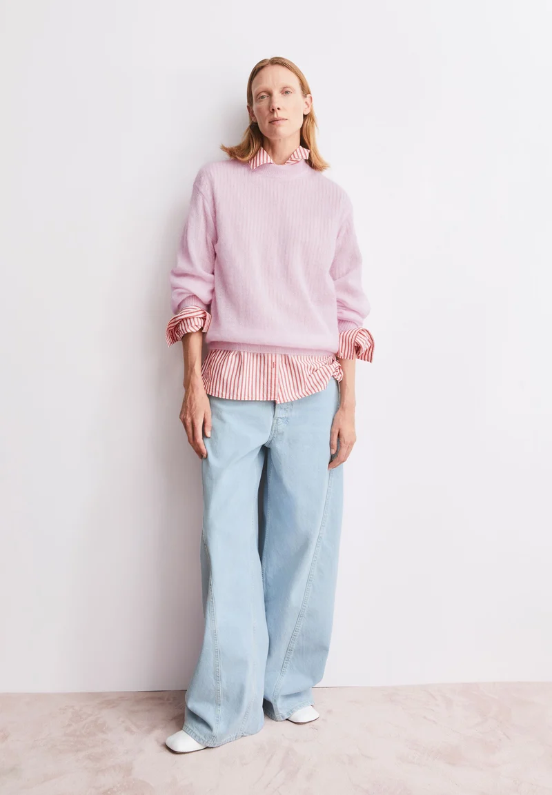MOHAIR-MIX STRICKPULLOVER | pink mist