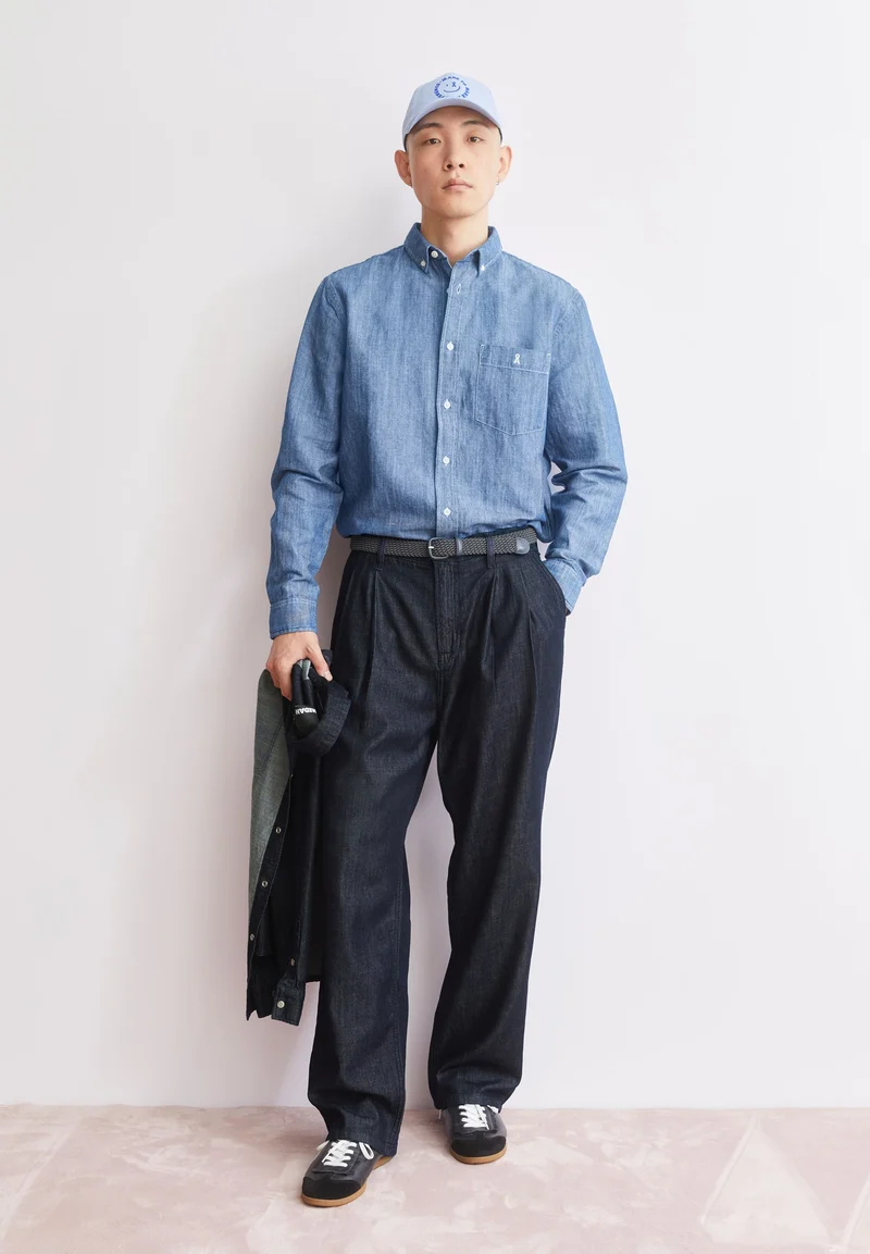 CHAMBRAY-LEINEN LANGARMHEMD | esla