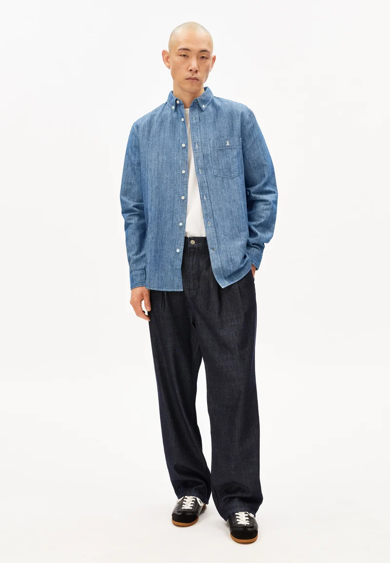 CHAMBRAY-LEINEN LANGARMHEMD | esla