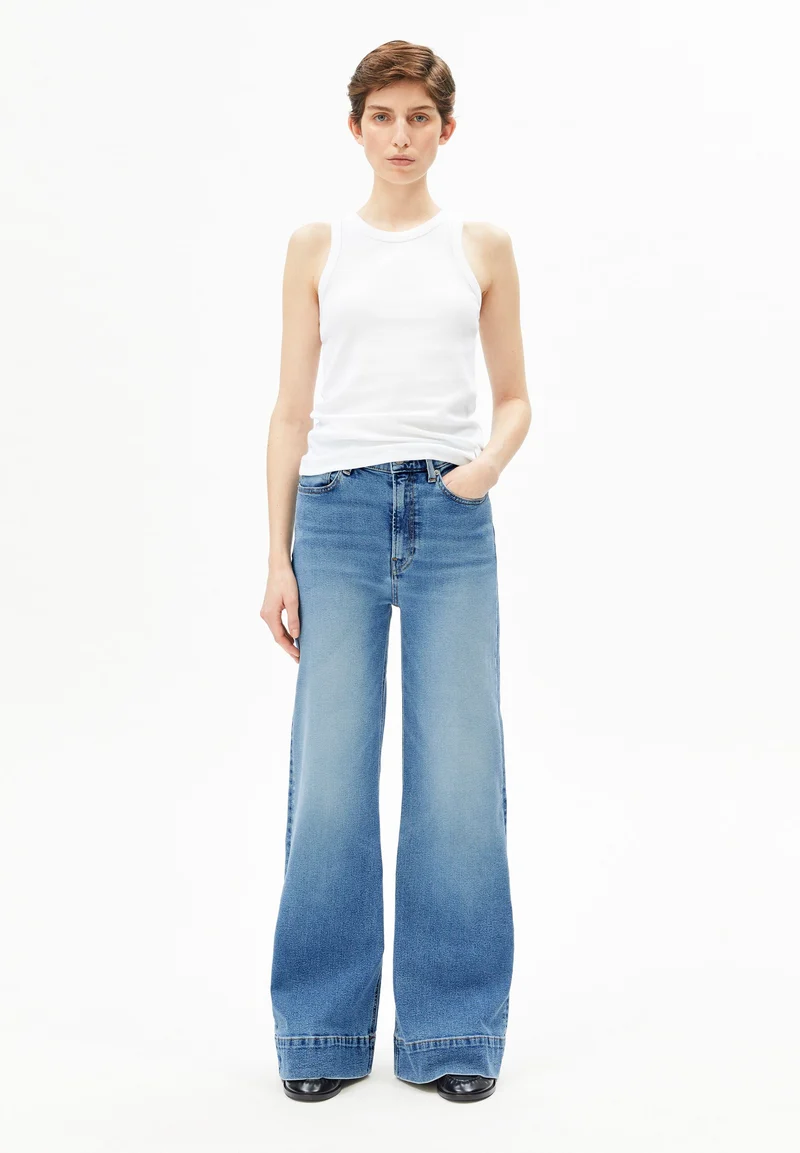 MURLIAA HIGH WAIST WIDE JEANS | lighten