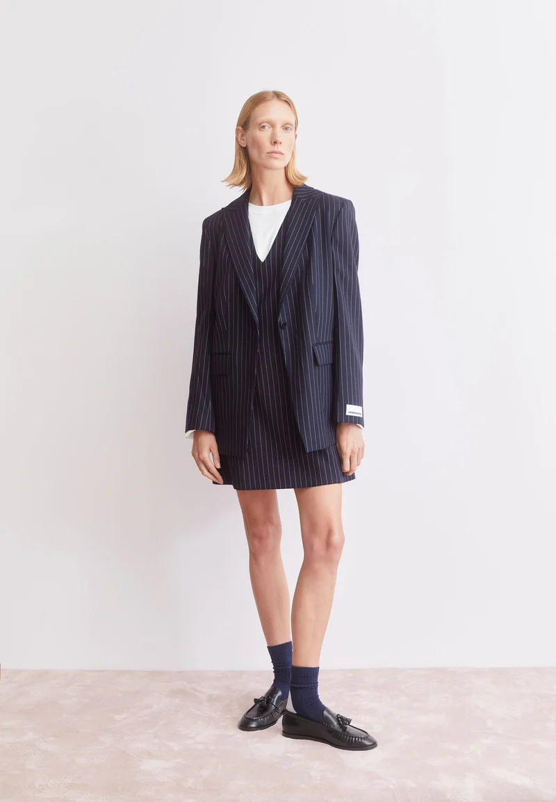 MIKULAA NADELSTREIFENBLAZER | night sky-white