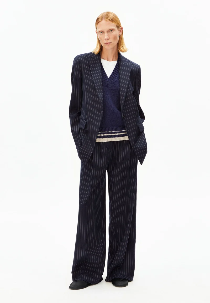 MIKULAA NADELSTREIFENBLAZER | night sky-white