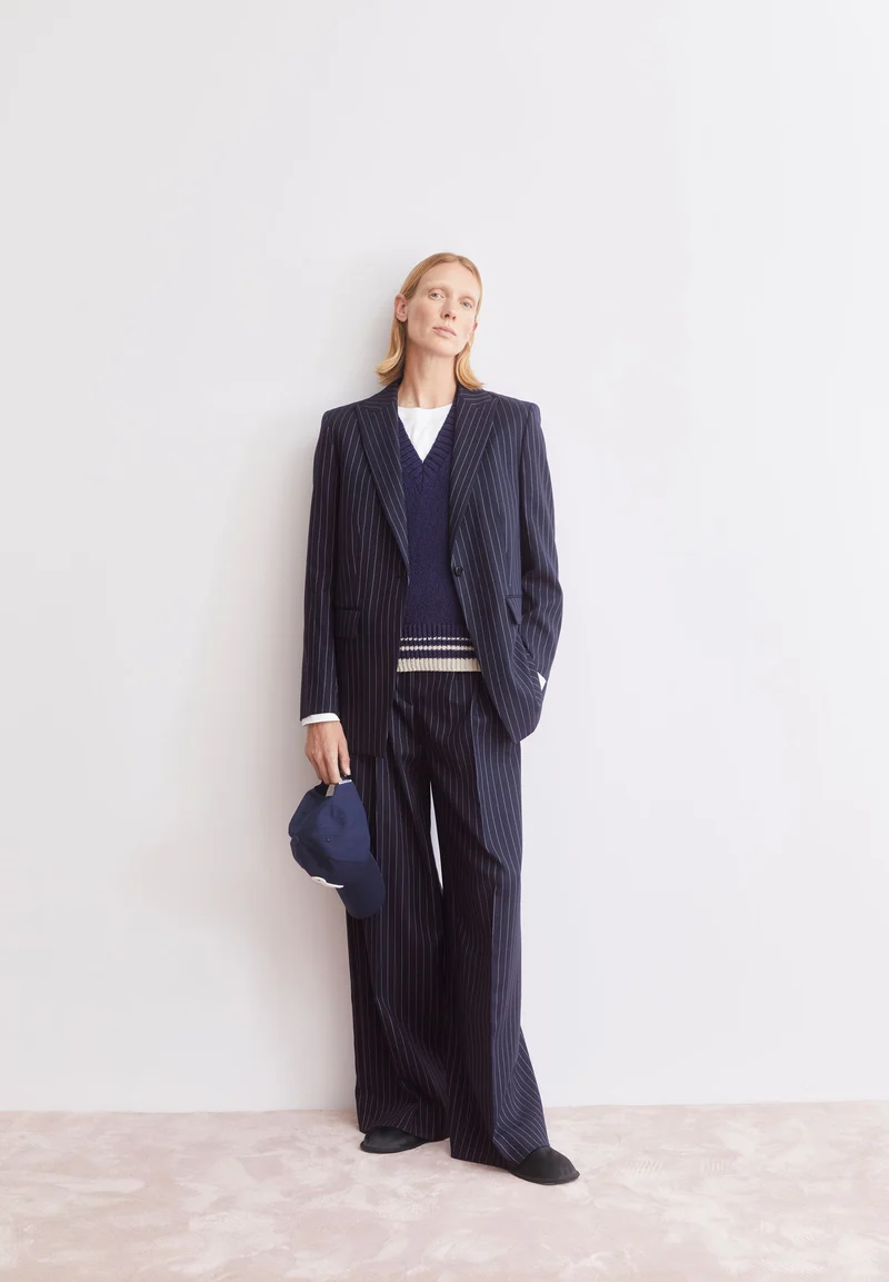 MIKULAA NADELSTREIFENBLAZER | night sky-white