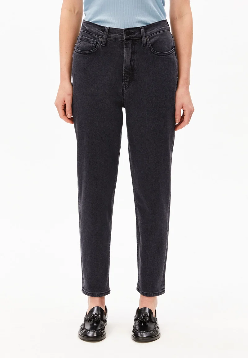 MAIRAA HIGH WAIST MOM JEANS | ebony