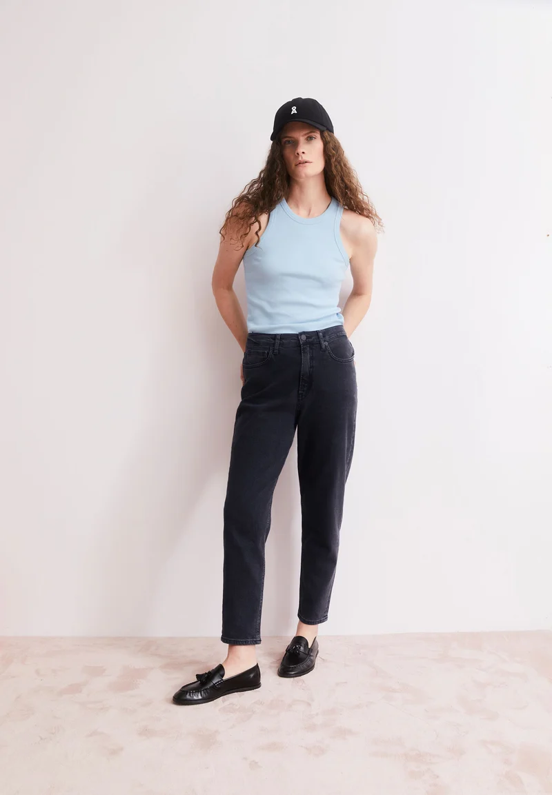 MAIRAA HIGH WAIST MOM JEANS | ebony