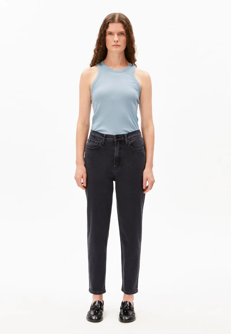 MAIRAA HIGH WAIST MOM JEANS | ebony