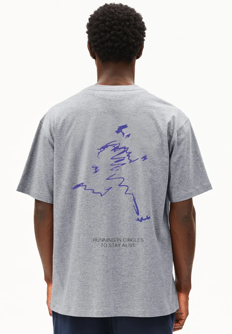 MAARKOS UN-WASTED T-SHIRT | silver melange