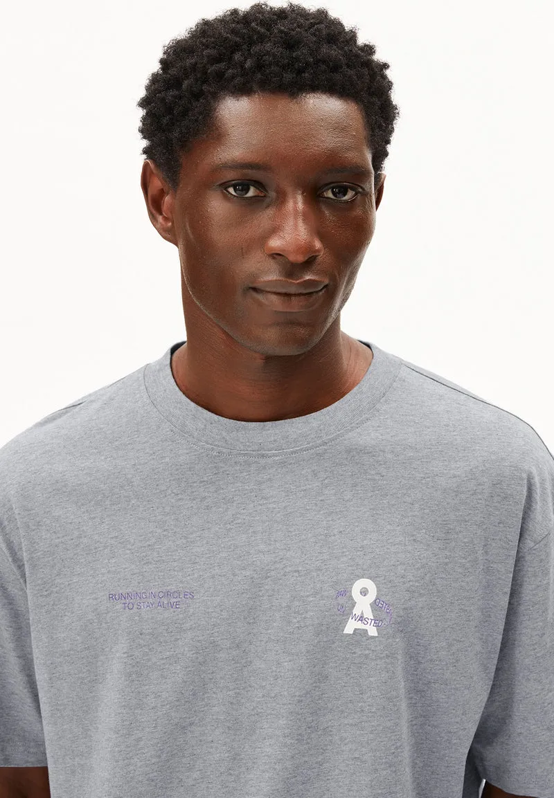 MAARKOS UN-WASTED T-SHIRT | silver melange
